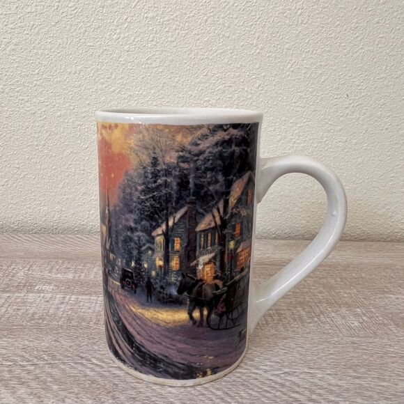 Thomas Kinkade 1992 Village Christmas Coffee Mug Winter Scenes 12oz - Picture 3 of 6